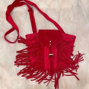 Street Level red fringe purse